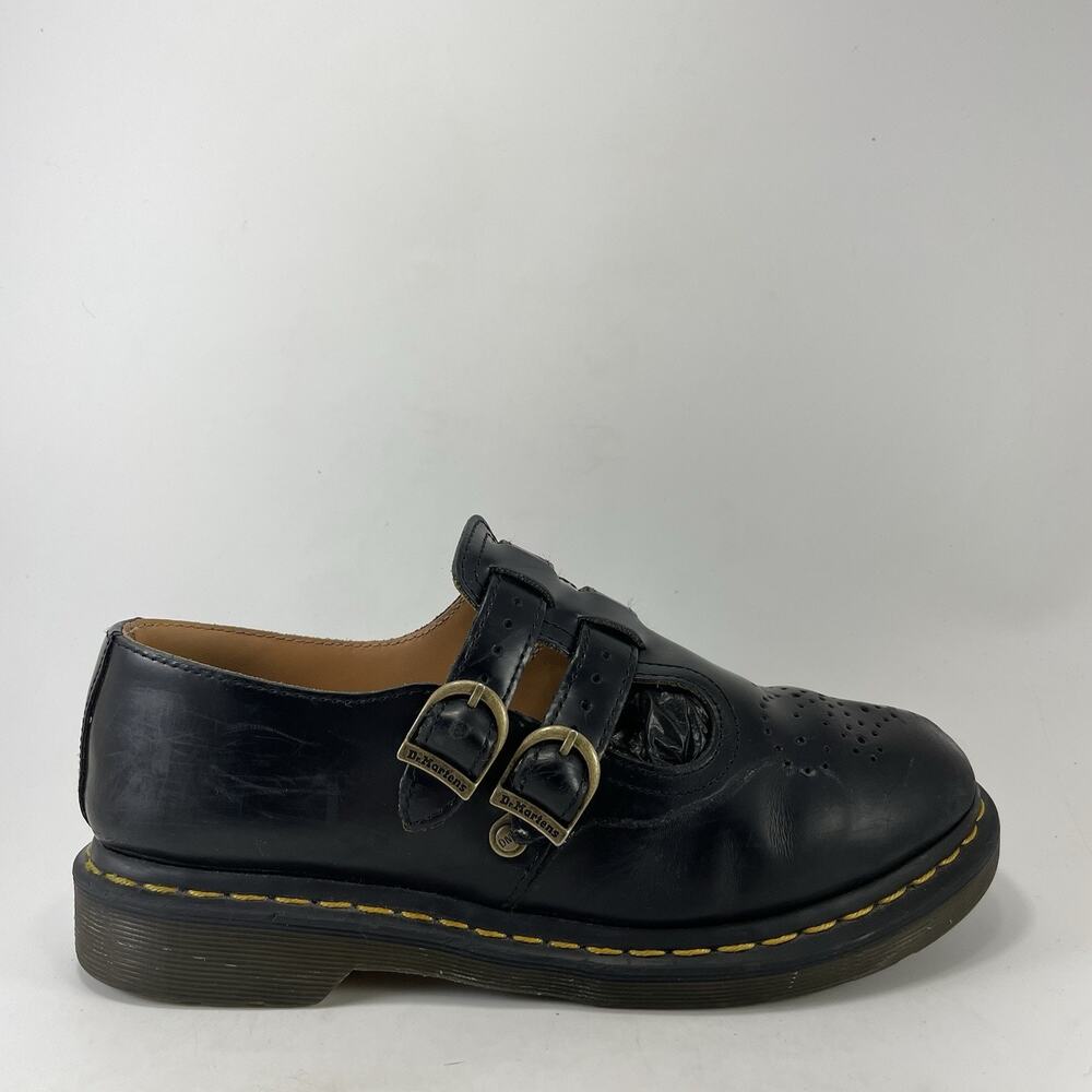 Dr. Martens 12916 Mary Jane Womens Size 9 Leather Buckle Strap Shoes Black